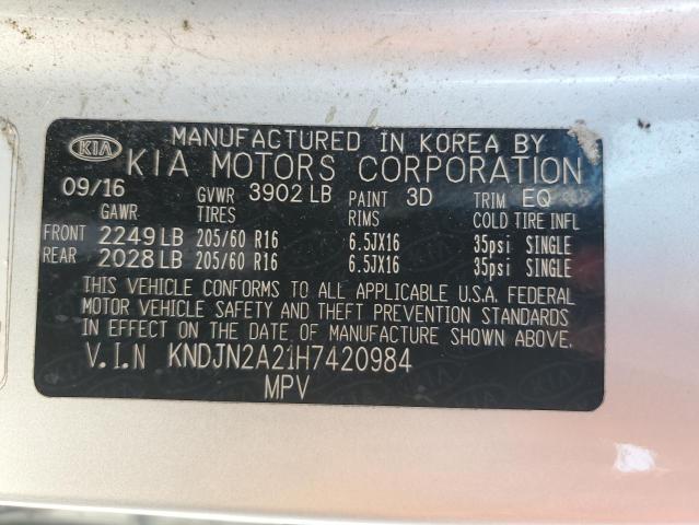 2017 KIA SOUL KNDJN2A21H7420984