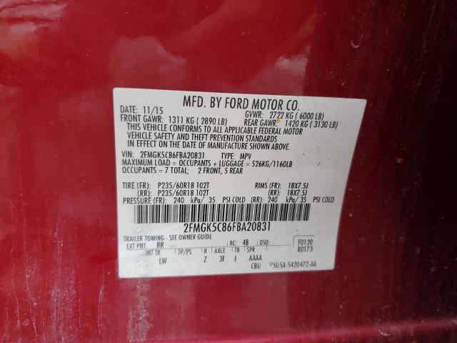 2015 FORD FLEX SEL 2FMGK5C86FBA20831