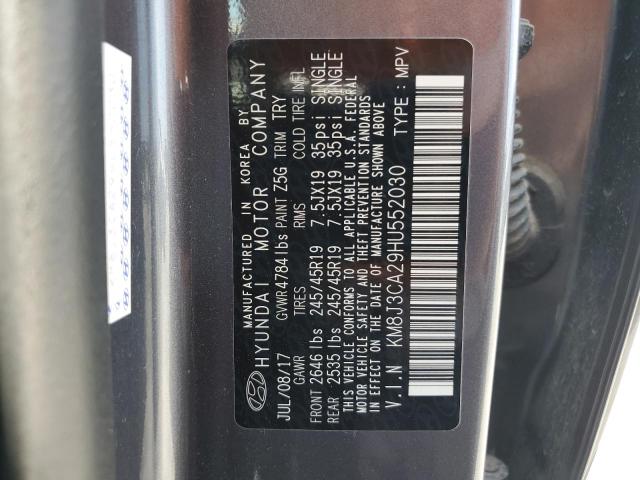 2017 HYUNDAI TUCSON LIMITED KM8J3CA29HU552030