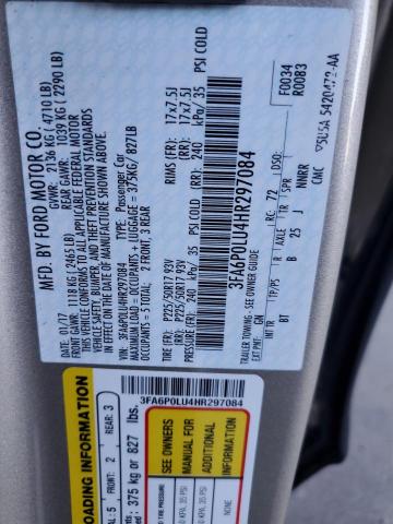 2017 FORD FUSION SE HYBRID 3FA6P0LU4HR297084