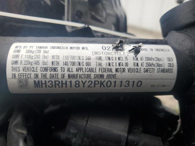 2023 YAMAHA YZFR3 A MH3RH18Y2PK011310