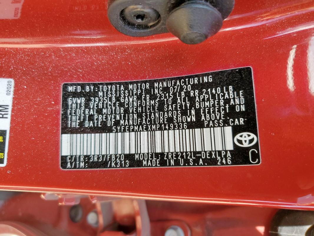 2021 TOYOTA COROLLA LE - 5YFEPMAEXMP149336