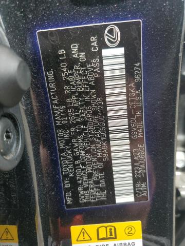 2016 LEXUS ES 350 58ABK1GG5GU011238