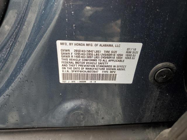 2018 HONDA PILOT EX 5FNYF6H34JB072647