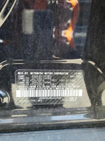 2019 MITSUBISHI OUTLANDER JA4AR3AU9KU027040