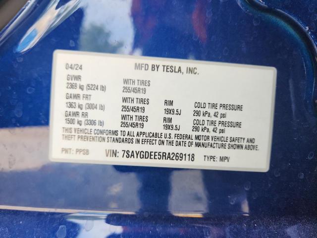 2024 TESLA MODEL Y 7SAYGDEE5RA269118
