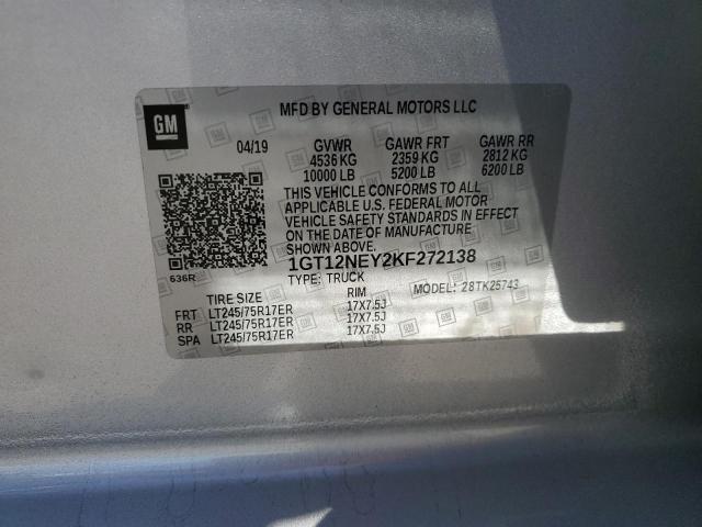 2019 GMC SIERRA K2500 HEAVY DUTY 1GT12NEY2KF272138