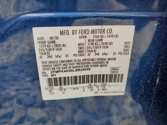 2020 FORD EDGE TITAN 2FMPK4K99LBB28098