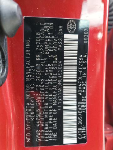 2021 TOYOTA CAMRY SE - 4T1G11AK9MU492054