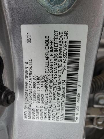 2022 HONDA INSIGHT EX 19XZE4F58NE001754