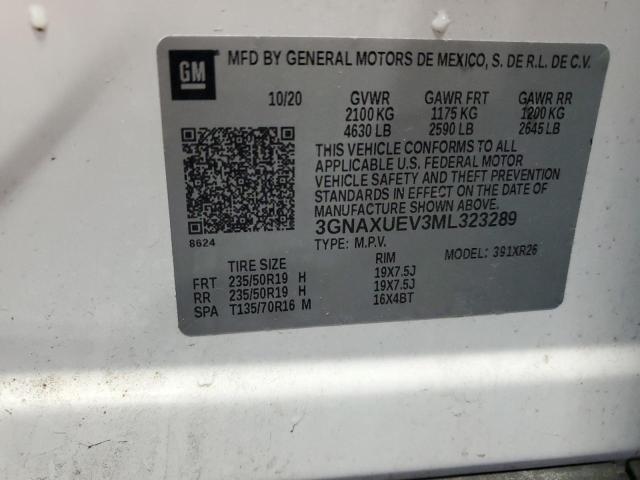 2021 CHEVROLET EQUINOX LT - 3GNAXUEV3ML323289
