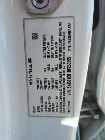 2022 TESLA MODEL 3 5YJ3E1EB1NF263055