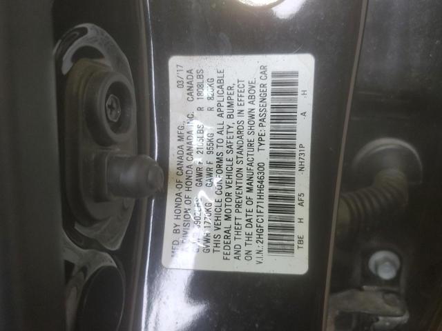2017 HONDA CIVIC EXL 2HGFC1F71HH646300