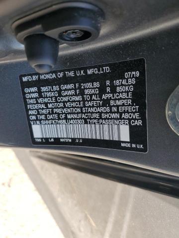 2020 HONDA CIVIC EX SHHFK7H68LU400303