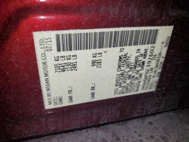 2016 NISSAN MAXIMA 3.5 1N4AA6AP3GC392602
