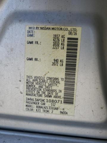 2017 NISSAN ALTIMA 2.5 1N4AL3AP1HC108071