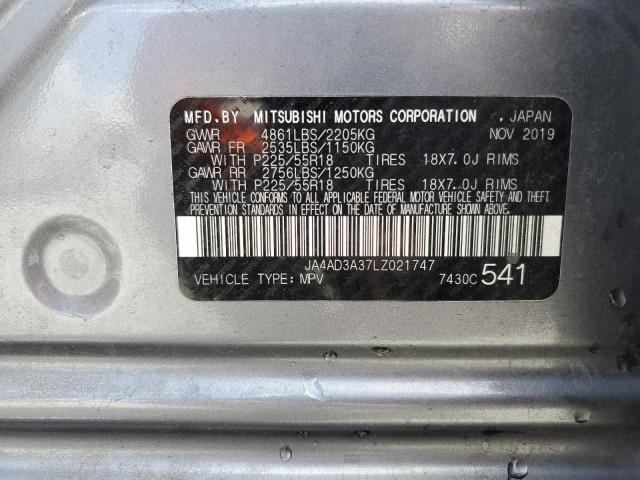 2020 MITSUBISHI OUTLANDER JA4AD3A37LZ021747