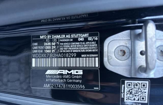 2017 MERCEDES-BENZ S 63 AMG WDDXK7JB2HA018299