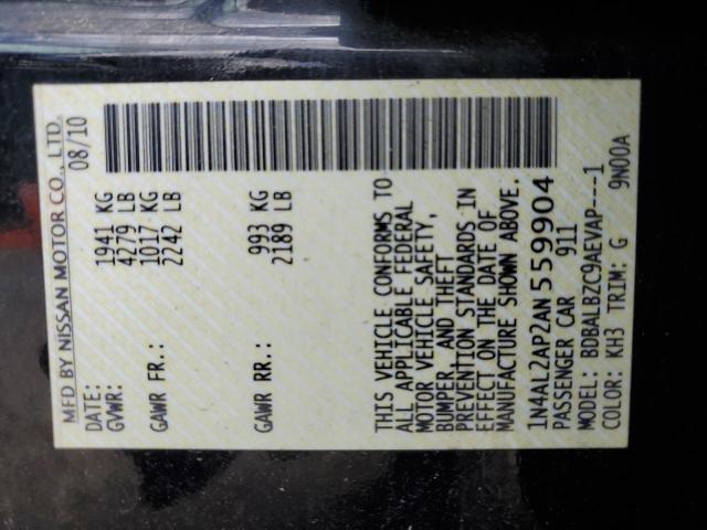 2010 NISSAN ALTIMA BAS - 1N4AL2AP2AN559904