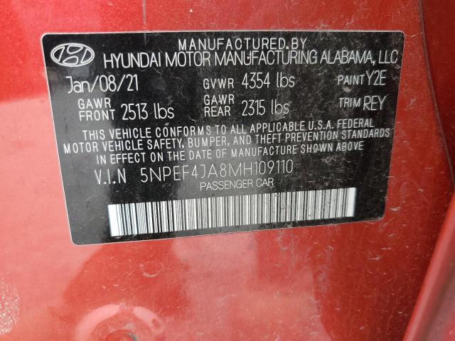2021 HYUNDAI SONATA SEL - 5NPEF4JA8MH109110