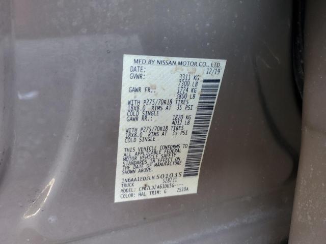 2020 NISSAN TITAN SV - 1N6AA1ED3LN501035