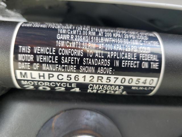 2024 HONDA CMX500 A2 MLHPC5612R5700540
