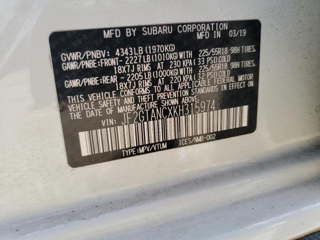 2019 SUBARU CROSSTREK JF2GTANCXKH315974