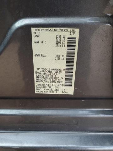 2019 NISSAN LEAF S PLU 1N4BZ1CP9KC320938