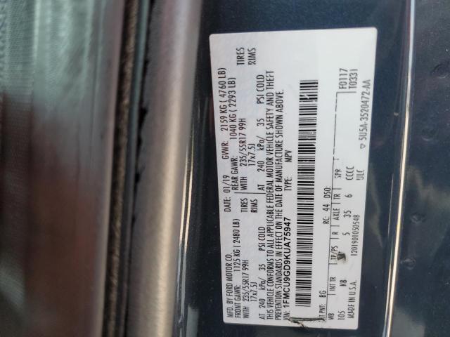 2019 FORD ESCAPE SE - 1FMCU9GD9KUA75947