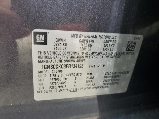 2015 CHEVROLET TAHOE C150 1GNSCCKC8FR134193