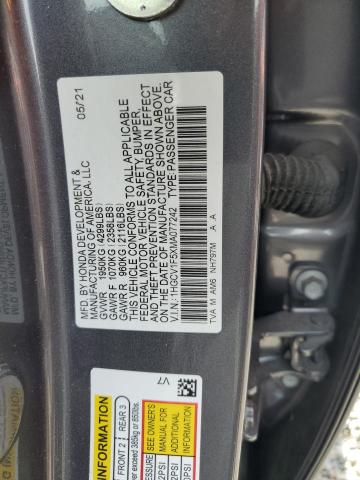 2021 HONDA ACCORD EXL 1HGCV1F5XMA077242