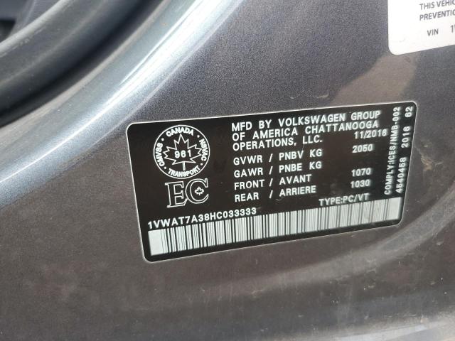 2017 VOLKSWAGEN PASSAT S - 1VWAT7A38HC033333