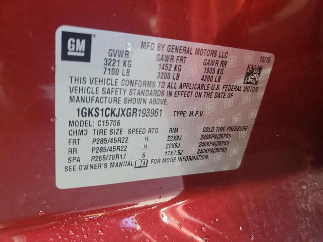 2016 GMC YUKON DENA 1GKS1CKJXGR193961