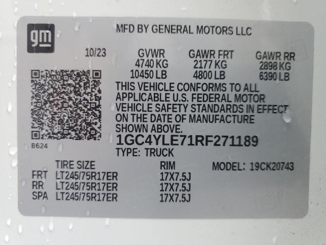 2024 CHEVROLET SILVERADO K2500 HEAVY DUTY 1GC4YLE71RF271189