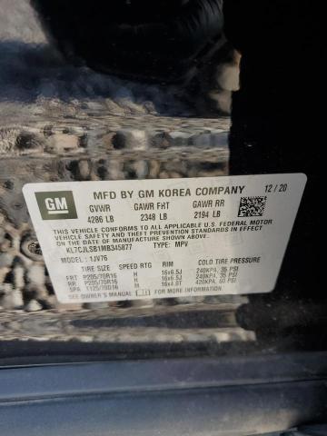 2021 CHEVROLET TRAX 1LT KL7CJLSB1MB345877