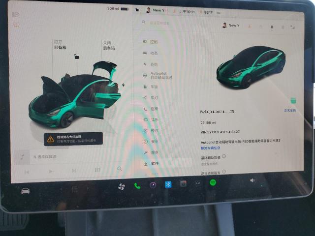 2023 TESLA MODEL 3 5YJ3E1EA9PF413407