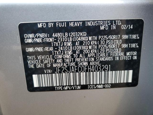 2015 SUBARU FORESTER 2.5I PREMIUM - JF2SJAFC0FH403291