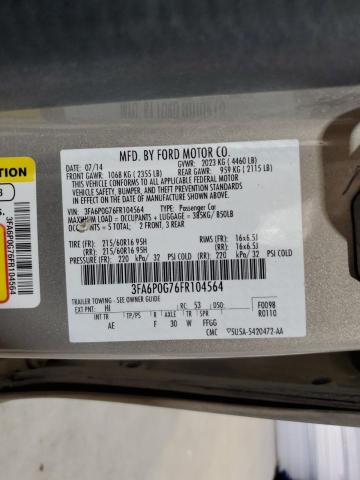 2015 FORD FUSION S 3FA6P0G76FR104564