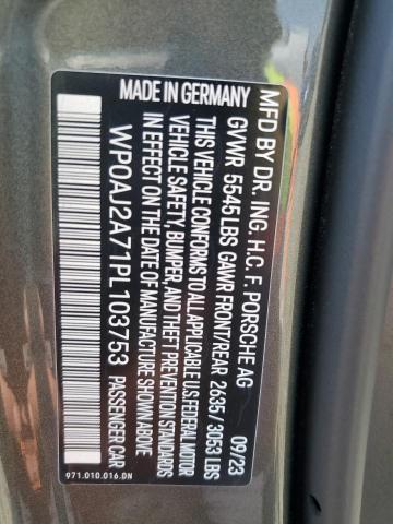 2023 PORSCHE PANAMERA B WP0AJ2A71PL103753