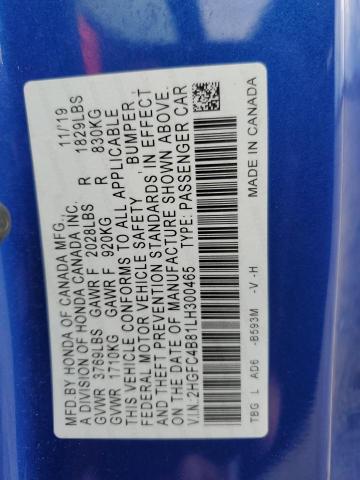 2020 HONDA CIVIC SPOR - 2HGFC4B81LH300465