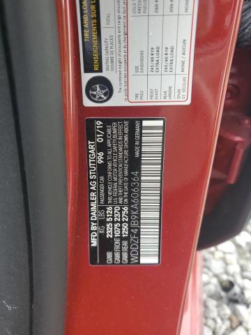 2019 MERCEDES-BENZ E 300 WDDZF4JB9KA606364