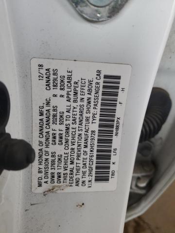 2019 HONDA CIVIC LX 2HGFC2F61KH519728