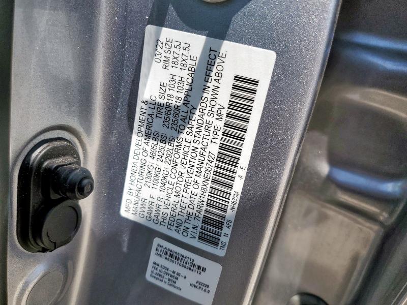 2022 HONDA CR-V EXL 7FARW1H8XNE007427