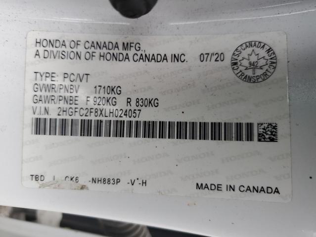 2020 HONDA CIVIC SPORT 2HGFC2F8XLH024057