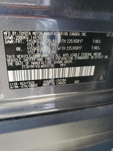 2020 TOYOTA RAV4 LE 2T3H1RFV2LW093739
