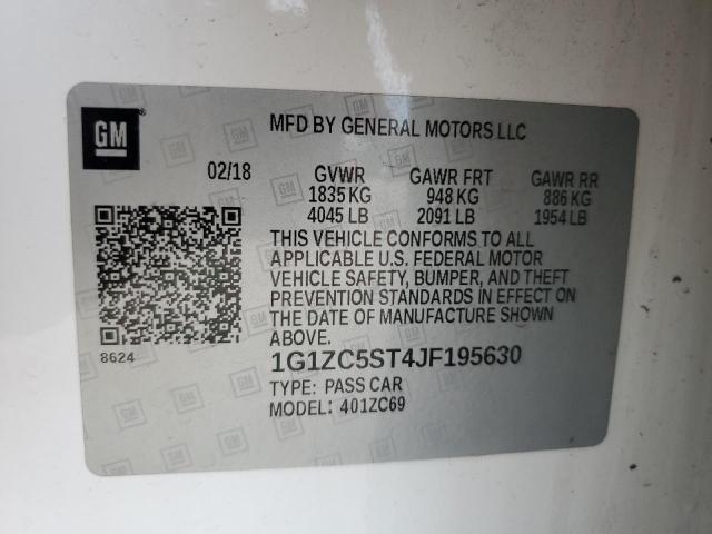 2018 CHEVROLET MALIBU LS 1G1ZC5ST4JF195630