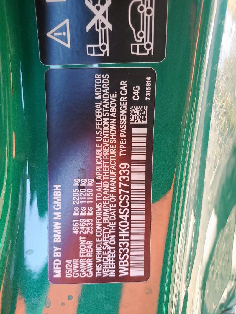 2025 BMW M4 COMPETI WBS33HK04SCS77339