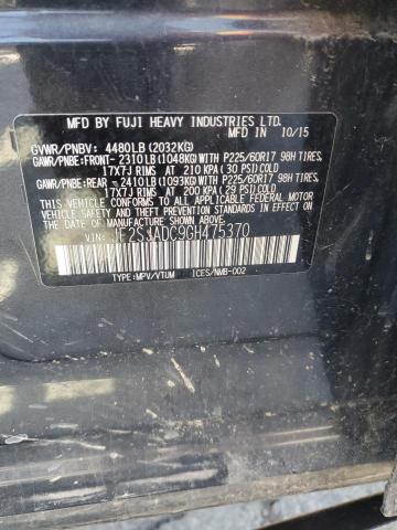 2016 SUBARU FORESTER 2.5I PREMIUM JF2SJADC9GH475370