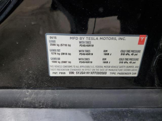 2015 TESLA MODEL S 85 5YJSA1H1XFF080569