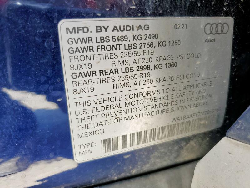 2021 AUDI Q5 PREMIUM WA1BAAFY7M2058166